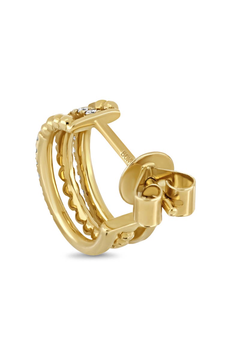 Bony Levy Mykonos 18K Yellow Gold Diamond Triple Hoop Earrings, Alternate, color, 18K Yelllow Gold