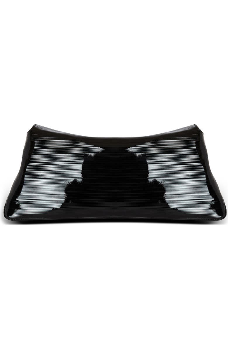 Balmain 1945 Charm Chain Soft Patent Leather Clutch, Alternate, color,