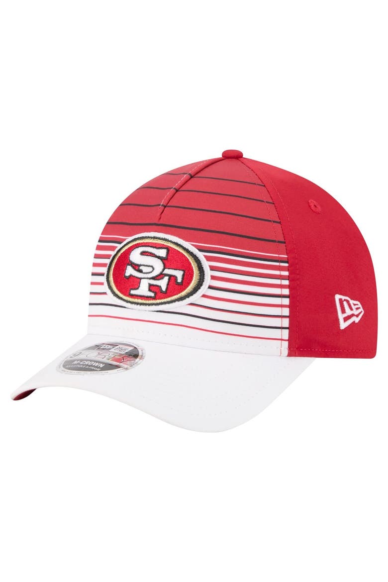 Men's New Era  White/Scarlet San Francisco 49ers Adventure Gradient 9FORTY M-Crown A-Frame Adjustable Hat, Main, color, White