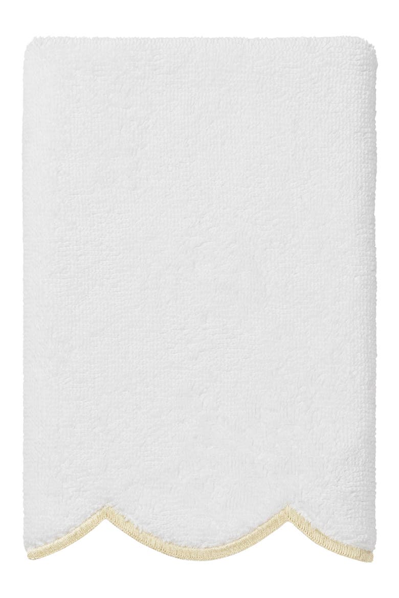 Adornia Scallop 6-Piece Towel Set, Alternate, color, WHITE/ BEIGE