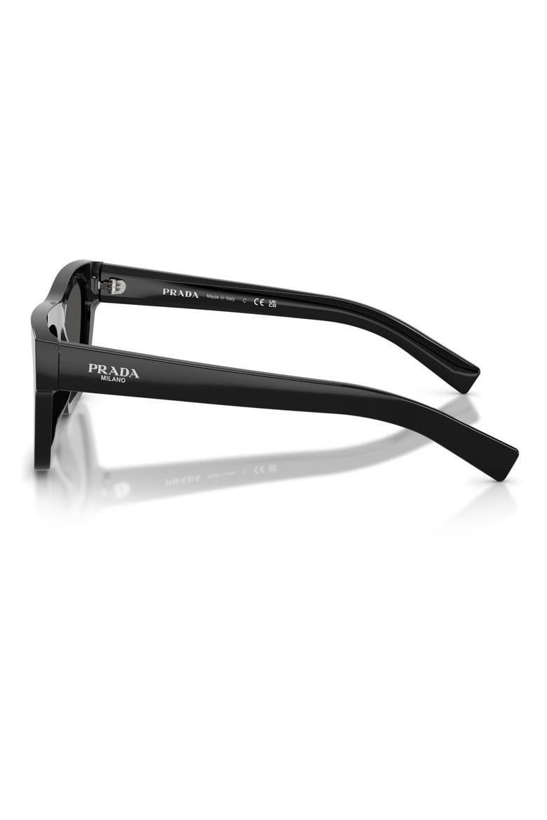 55mm Rectangular Sunglasses, Alternate, color, BLACK / DARK GREY