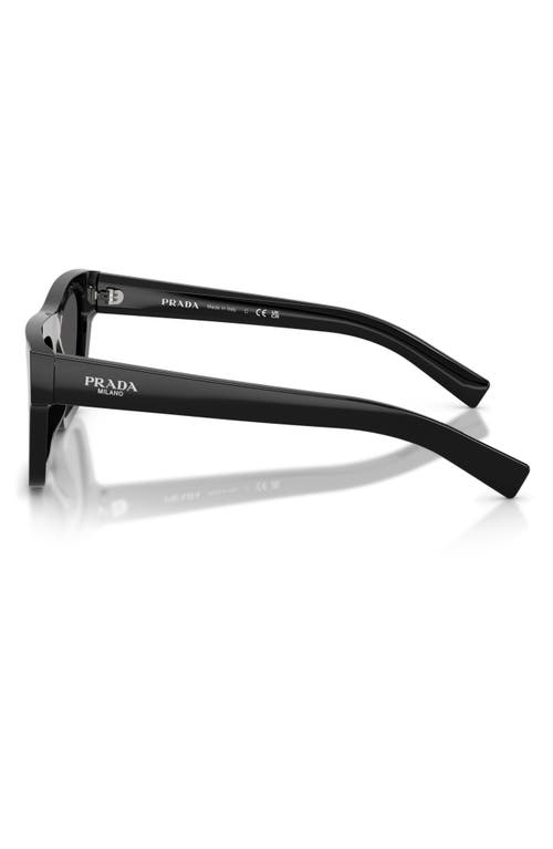 Prada 55mm Rectangular Sunglasses In Black
