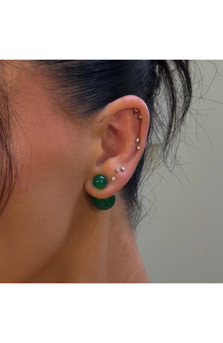 seree Orbit Duo Double ended jade stone stud earrings, Alternate, color, Bright Green