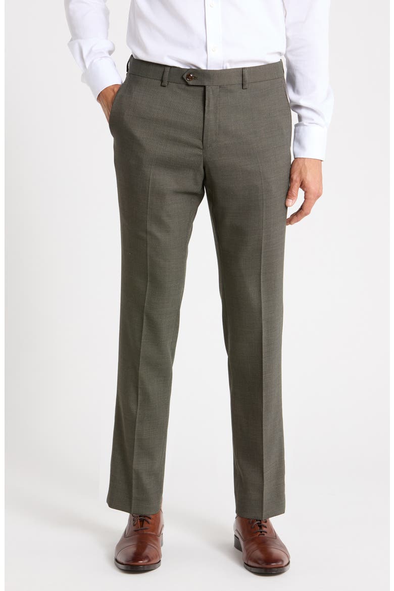 Slim Fit Flat Front Suit Separate Pants, Main, color, OLIVE