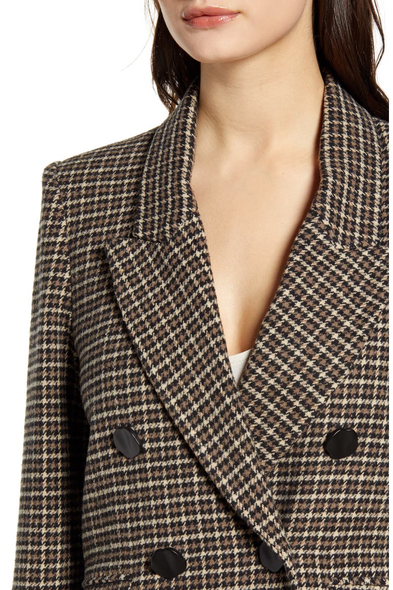 Manhattan Crop Blazer, Alternate, color, HAZELNUT HOUNDSTOOTH