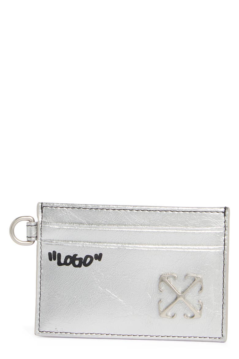 Classic Leather Card Holder, Main, color, SILVER