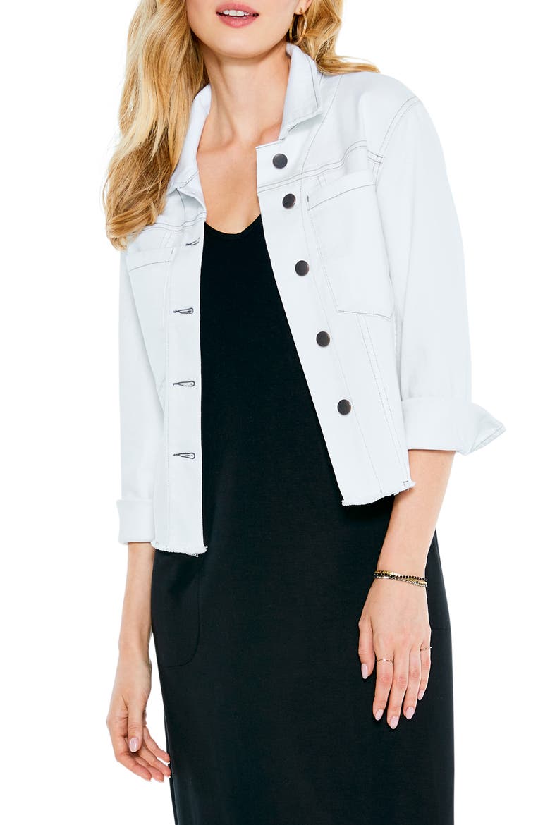 Super Stretch Denim Jacket, Main, color, PAPER WHITE