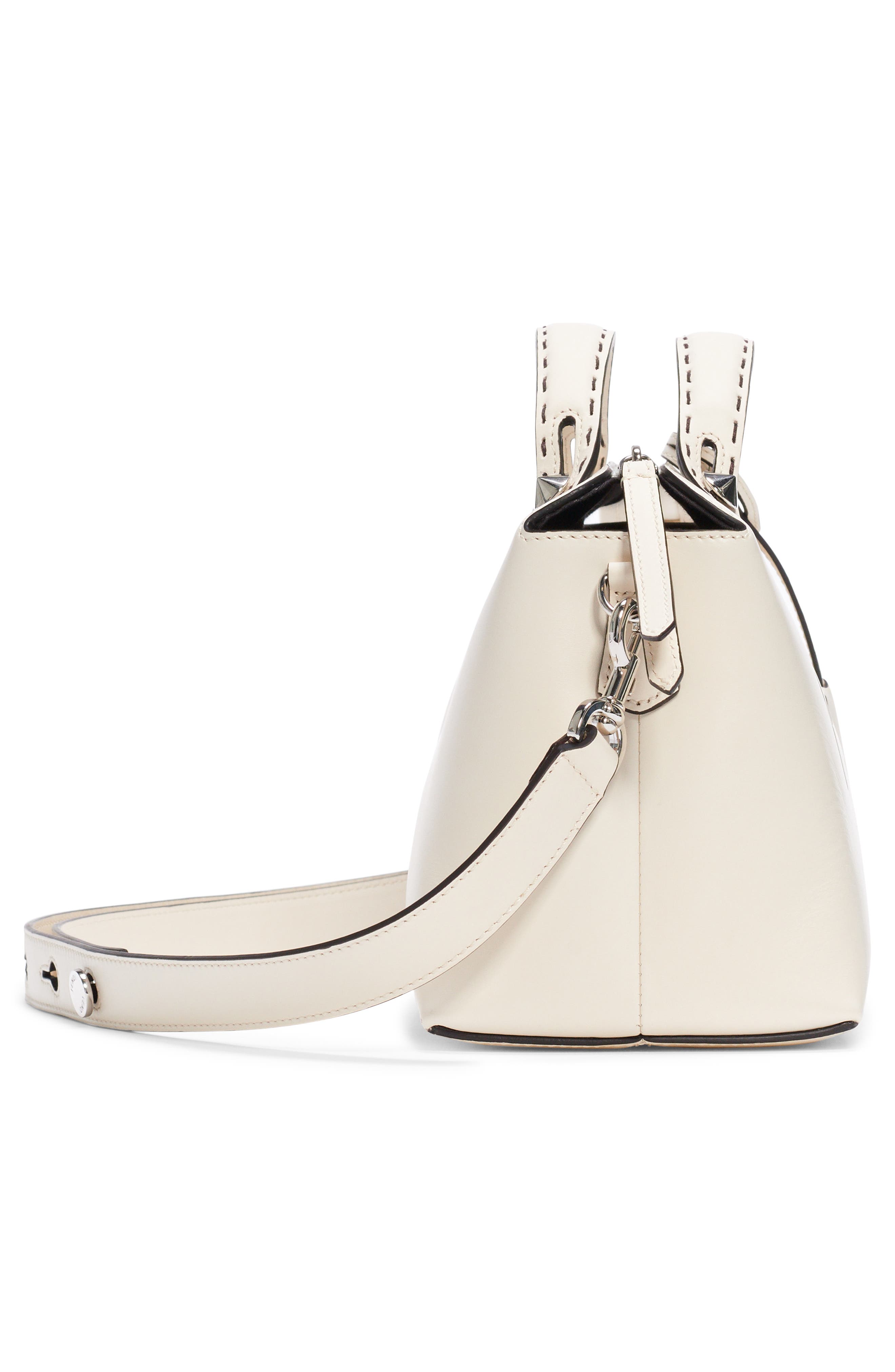 Medium By The Way Calfskin Leather Satchel, Alternate, color, ICE WHITE
