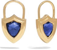Awe Inspired Shield Huggie Earrings