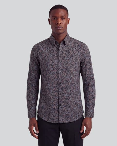 Stretch Cotton Button Down Collar Shirt