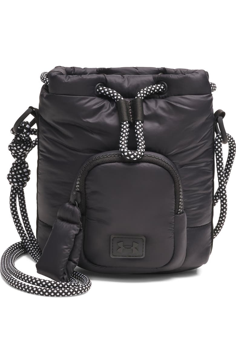 Under Armour UA Studio Water Resistant Puffer Bucket Bag, Main, color, Black / Black / Black