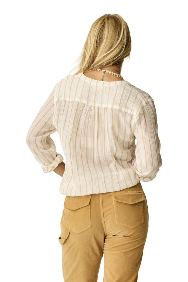 Dylan Gauze Shirt, Alternate, color, Camel Stripe