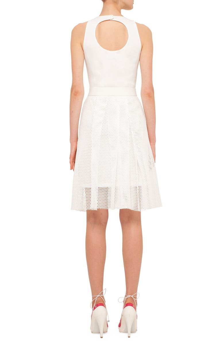 Akris punto Mesh Overlay Keyhole Back Sheath Dress, Alternate, color, 