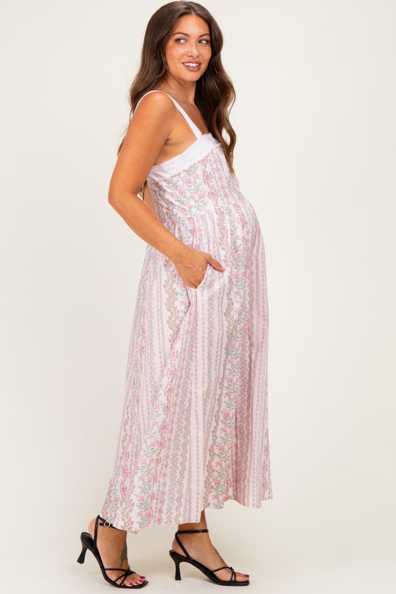 Peony Column Floral Print Maxi Dress, Alternate, color, Pink