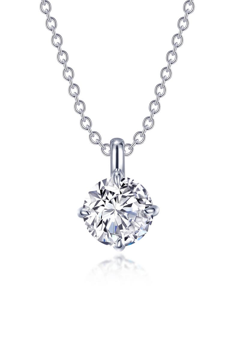 Lafonn Simulated Solitaire Diamond Pendant Necklace, Main, color, 