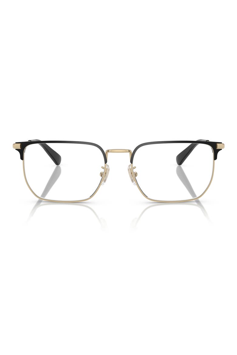 57mm Rectangular Optical Glasses, Main, color, GOLD / BLACK / DEMO LENS