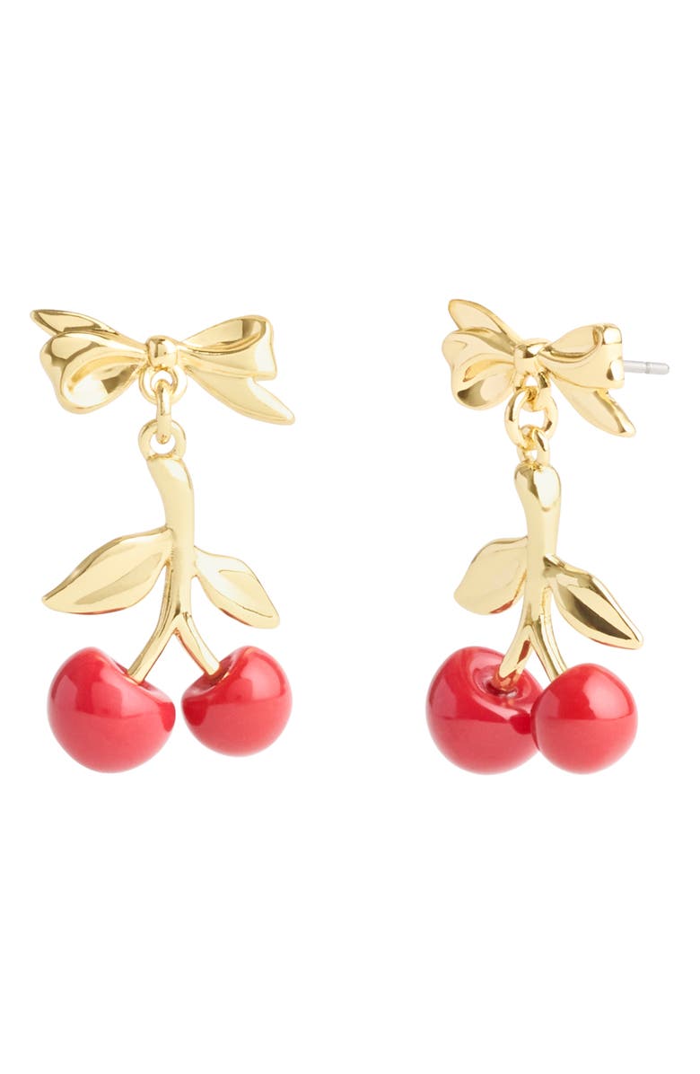 COACH V-Day Cherry Drop Earrings, Main, color, 
