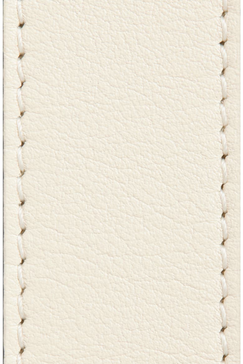 VLOGO Signature Leather Belt, Alternate, color, BUTTER WHITE