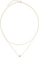 ARGENTO VIVO Faux Pearl & Heart Double Strand Chain Necklace