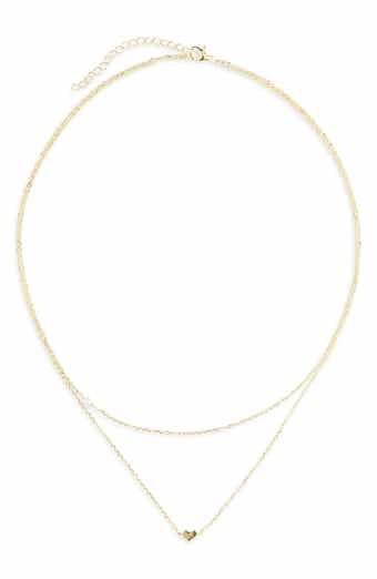 ARGENTO VIVO Faux Pearl & Heart Double Strand Chain Necklace