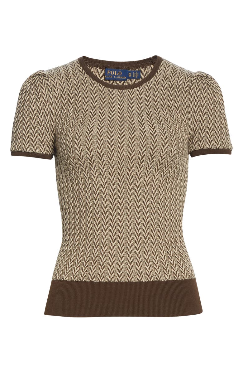 Polo Ralph Lauren Herringbone Puff Sleeve Merino Wool Sweater, Alternate, color, 