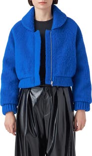 Grey Lab Felted Wool Blend Bomber Jacket