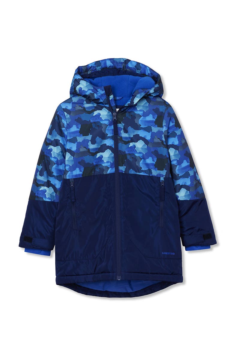 Kids Insulated Water Resistant Activity Jacket, Main, color, Blue Camo