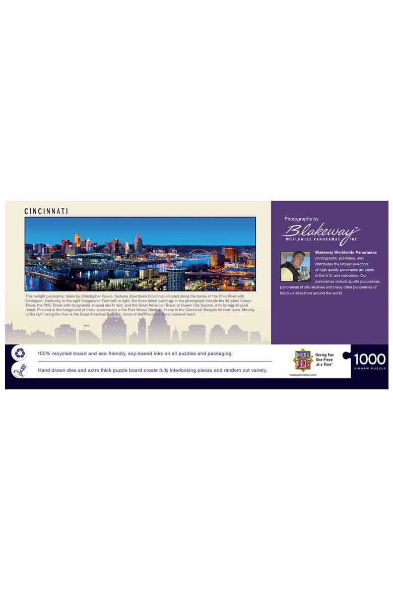 Cincinnati 1000pc Panoramic Puzzle, Alternate, color, Multicolor