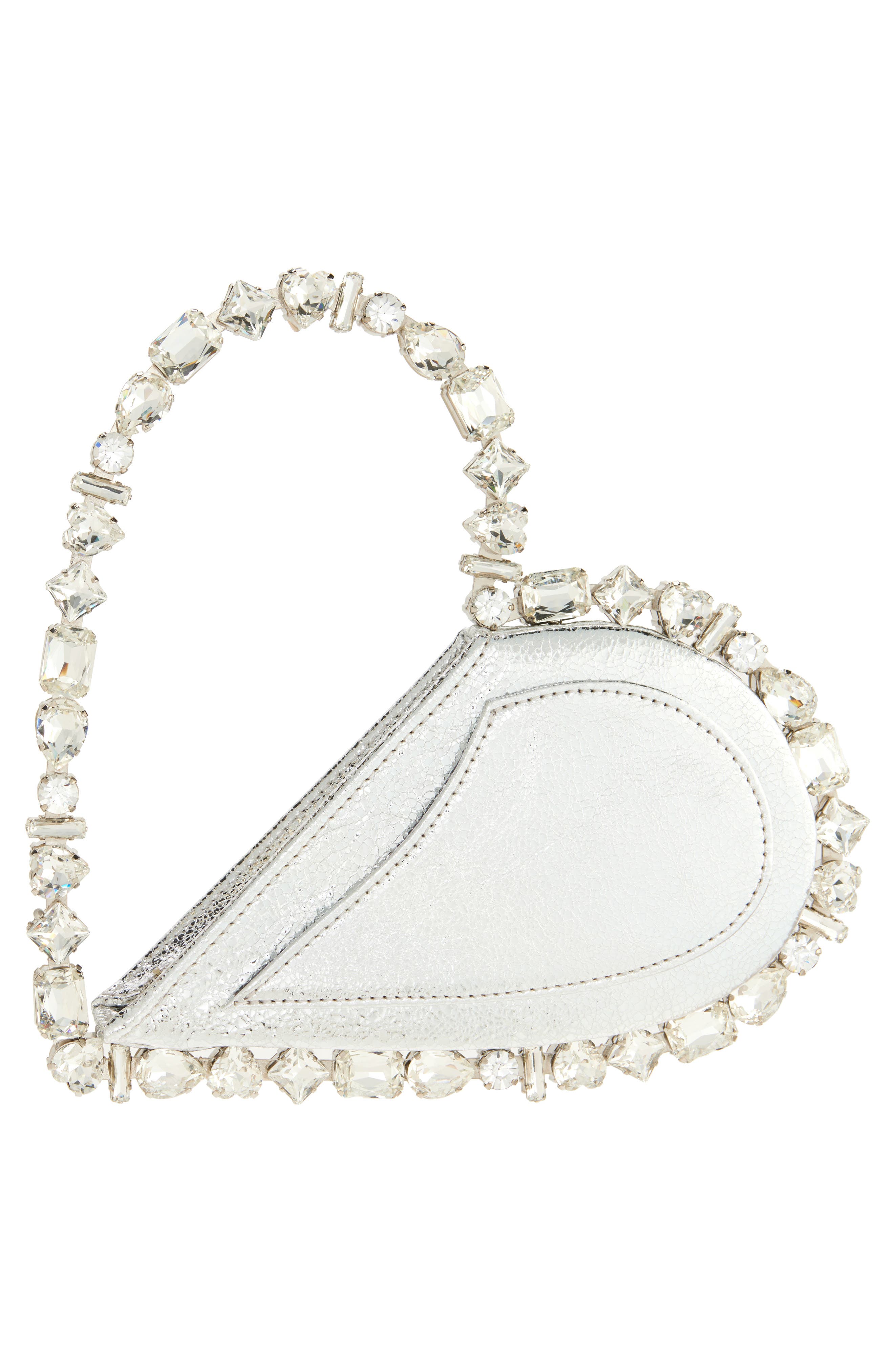 L’alingi Love Crystal Top Handle Bag, Alternate, color, Silver
