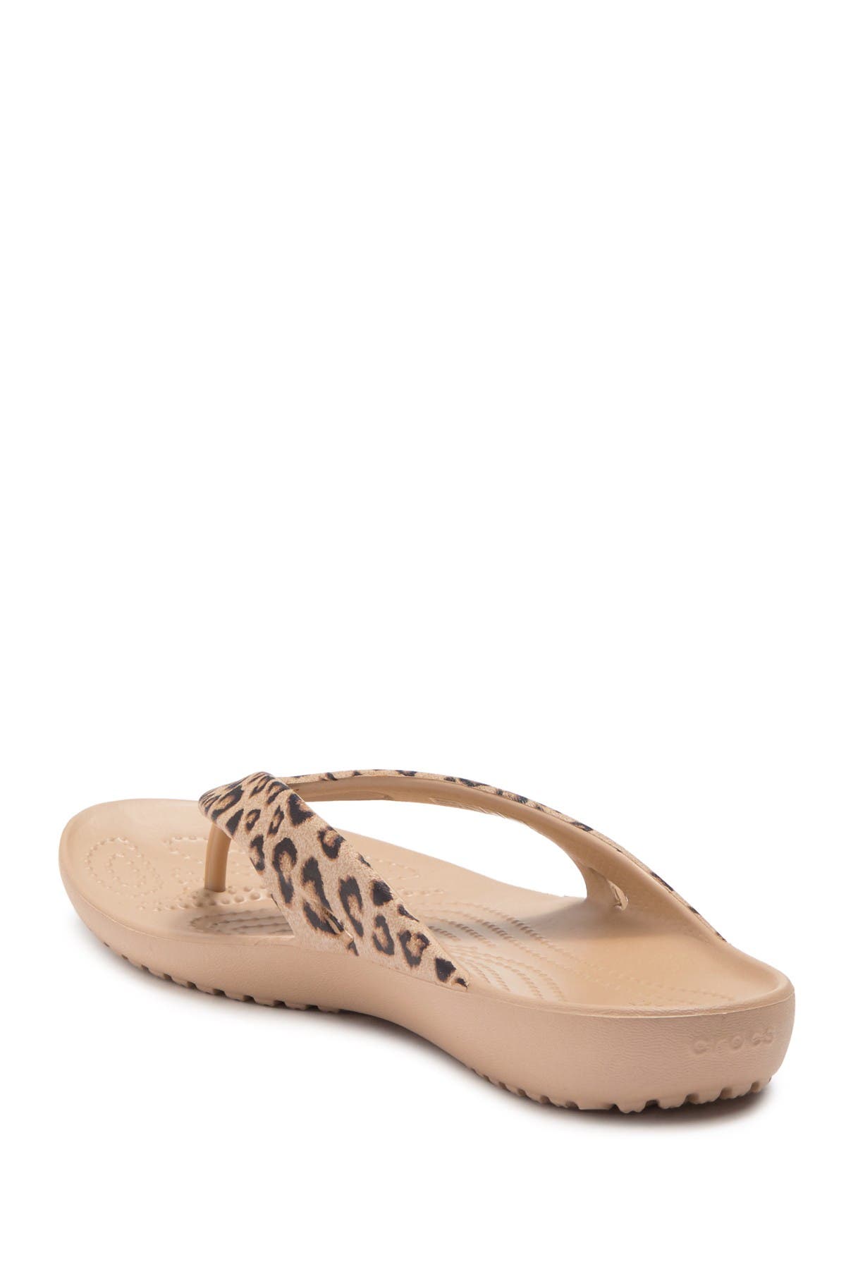 CROCS Kadee II Leopard Flip Flop Sandal, Alternate, color, Lpd/Gld