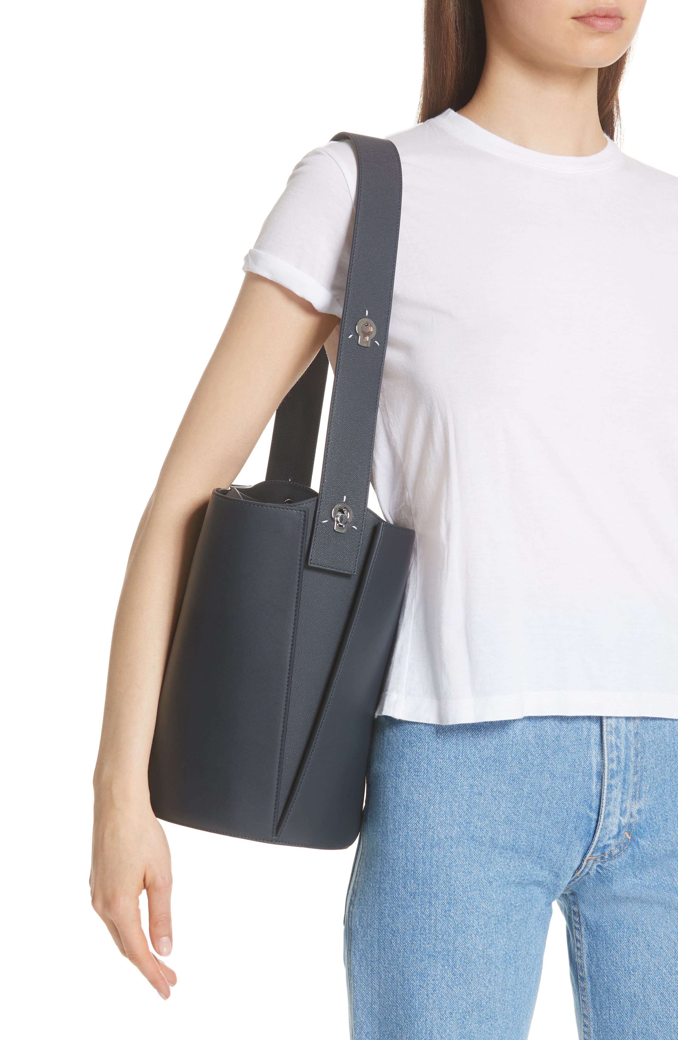 Danse Lente Mini Lorna Leather Bucket Bag, Alternate, color, 