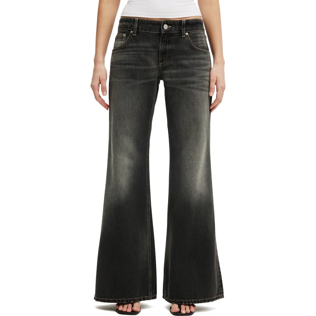 Cotton On Low Relaxed Flare Jean In Black