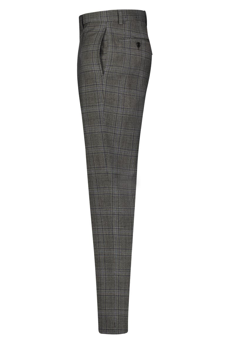 Regent Fit Wool Blend Pants, Alternate, color, GREYBLUFLNLCHK