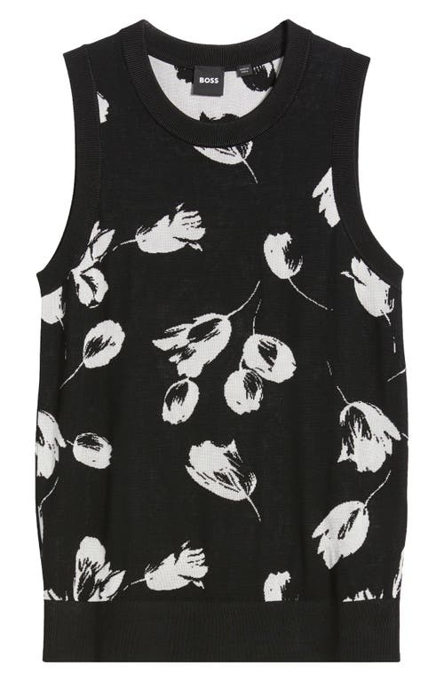 Hugo Boss Merino Wool Knitted Top With Tulip Jacquard