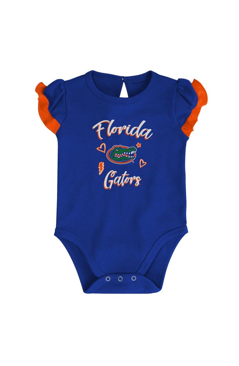 Outerstuff Girls Newborn & Infant Royal/Orange Florida Gators Too Much Love Two-Piece Bodysuit Set, Alternate, color, 