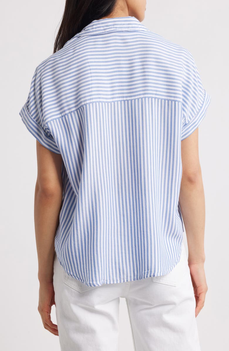 beachlunchlounge Deni Stripe Shirt, Alternate, color, Cape Blue
