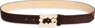 Steve Madden Rhinestone Buckle Velvet Belt