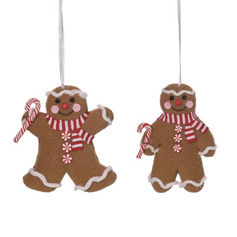 Gingerbread Christmas Ornament Set of 2