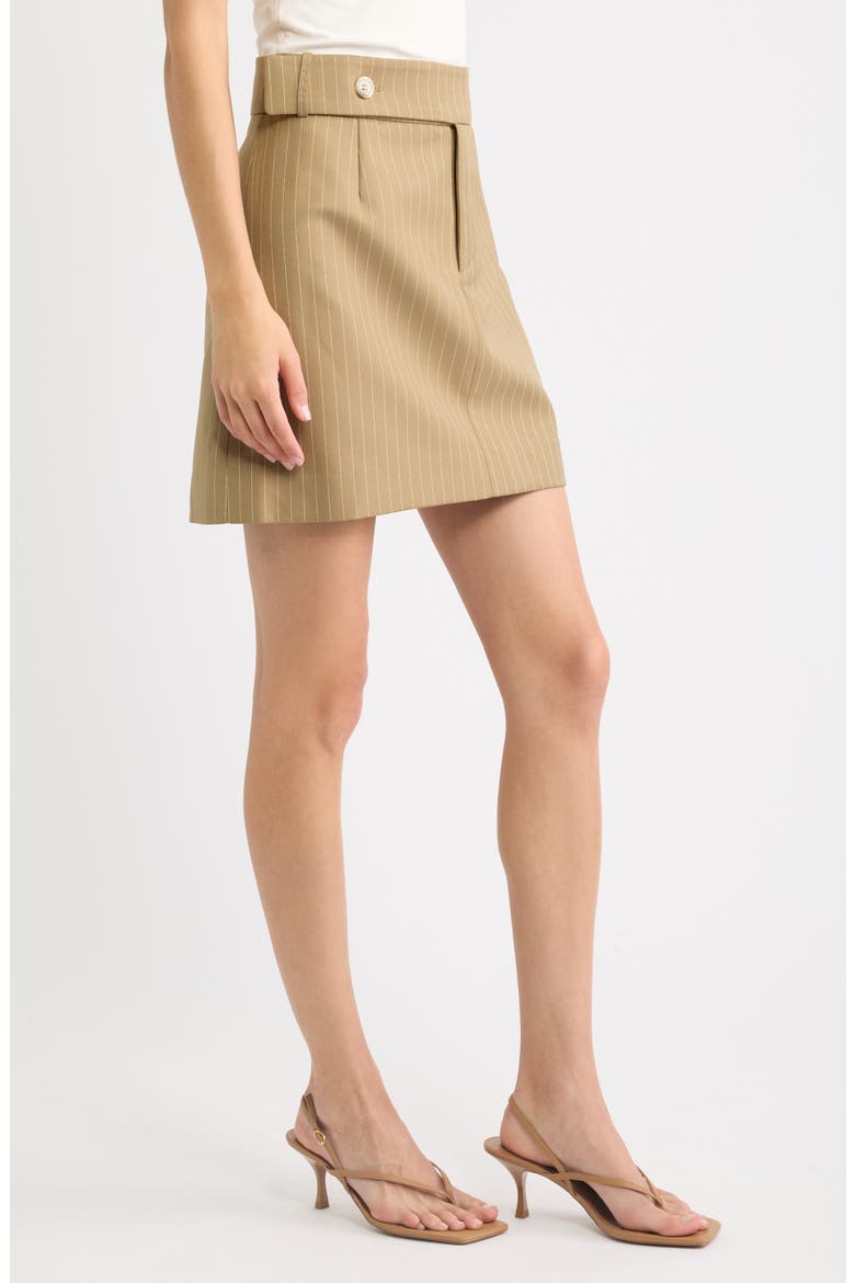 Pinstripe Miniskirt, Alternate, color, CAMEL