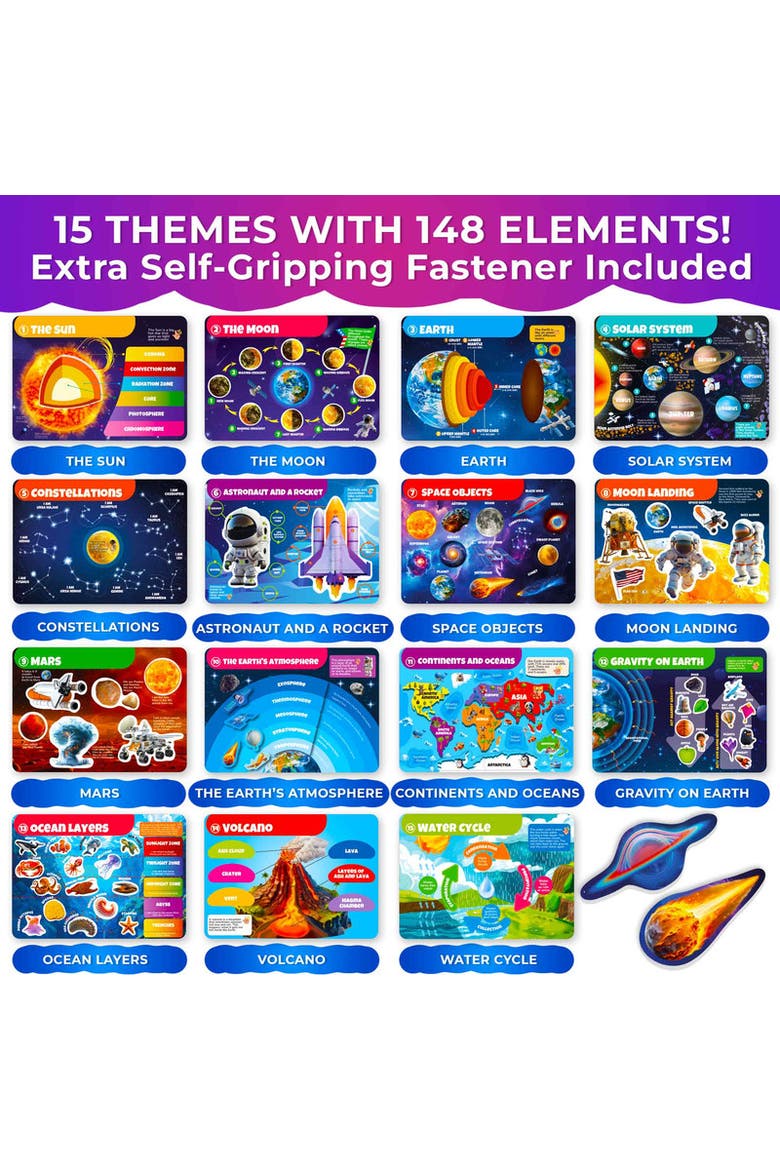 Montessori Busy Book for Toddlers - Interactive Learning Activity Book, Alternate, color, Universe