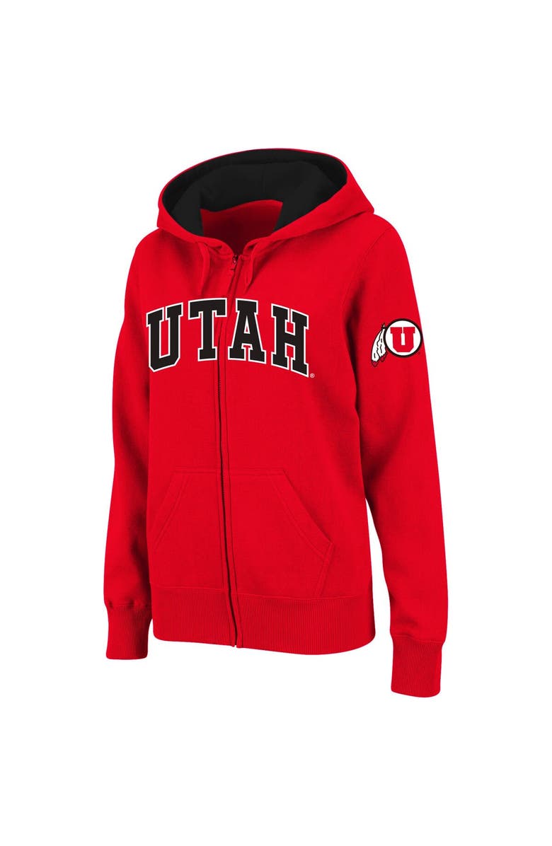 COLOSSEUM Women's Stadium Athletic Red Utah Utes Arched Name Full-Zip Hoodie, Main, color, Red