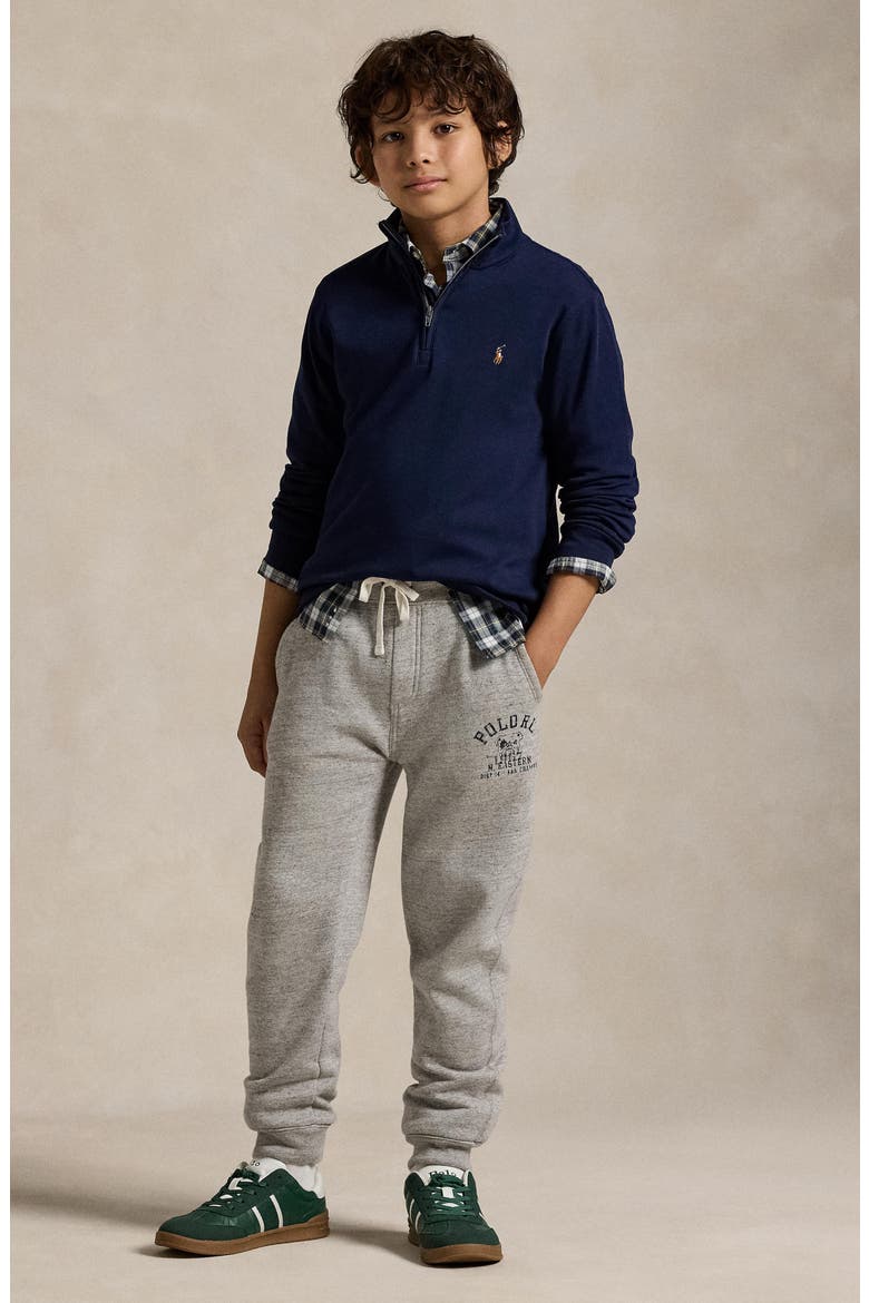 Kids' Embroidered Cotton Interlock Sweatshirt, Alternate, color, REFINED NAVY