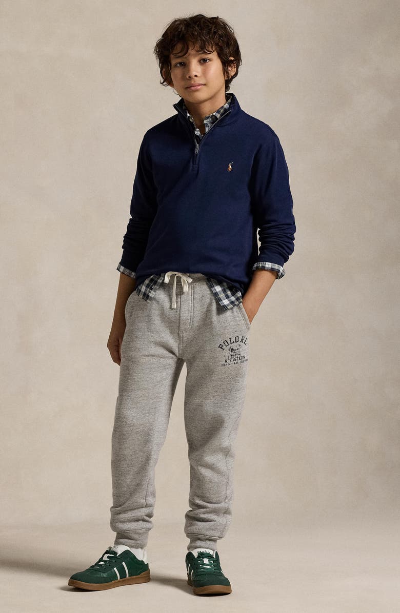 Polo Ralph Lauren Kids' Embroidered Cotton Interlock Sweatshirt, Alternate, color, Refined Navy