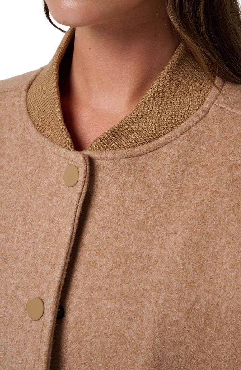 TravisMathew Clubside Varsity Bomber Jacket, Alternate, color, Heather Chestnut Multi