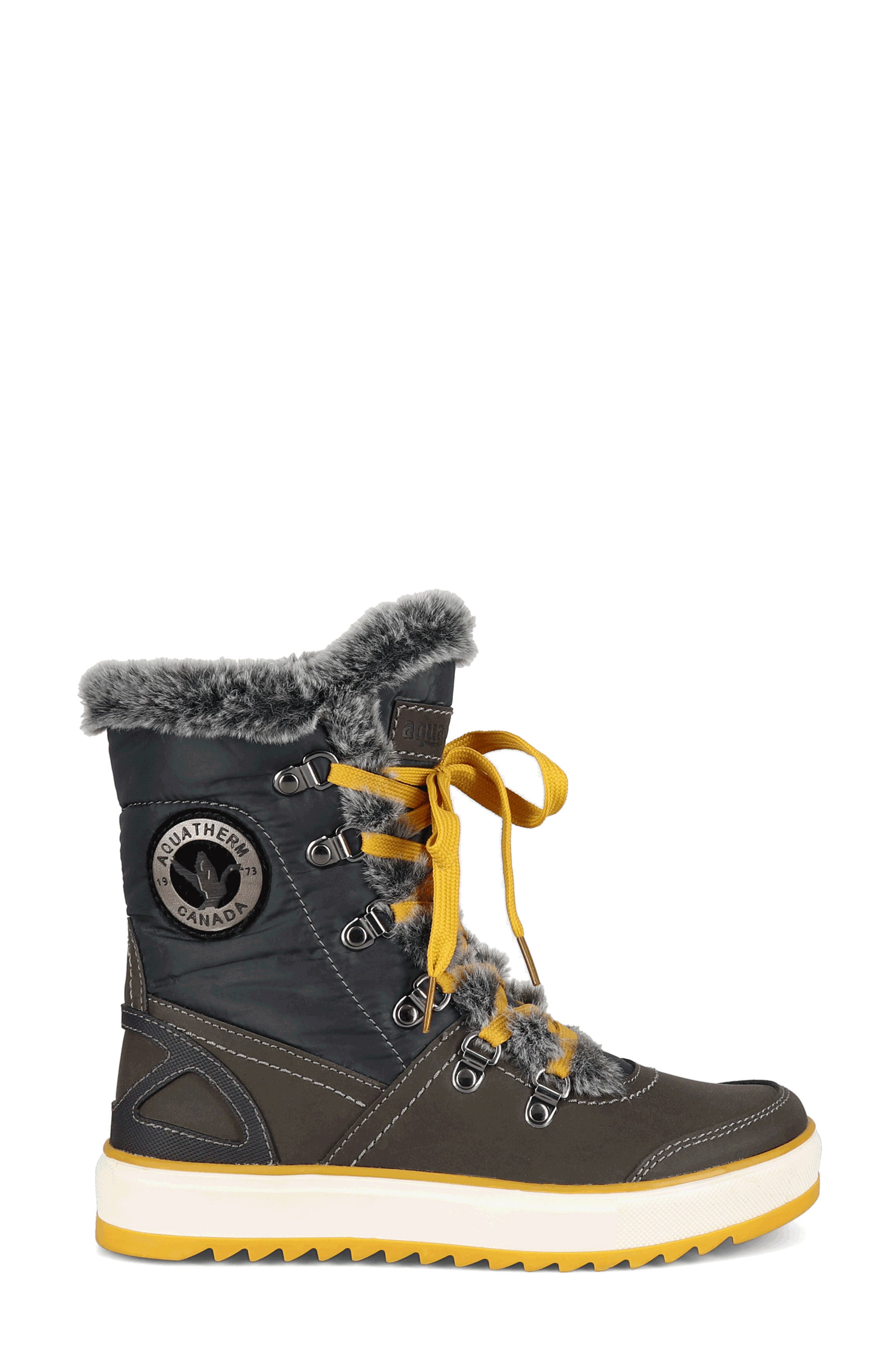 AQUATHERM BY SANTANA CANADA Mara Waterproof Faux Fur Boot, Alternate, color, Grey Mustard