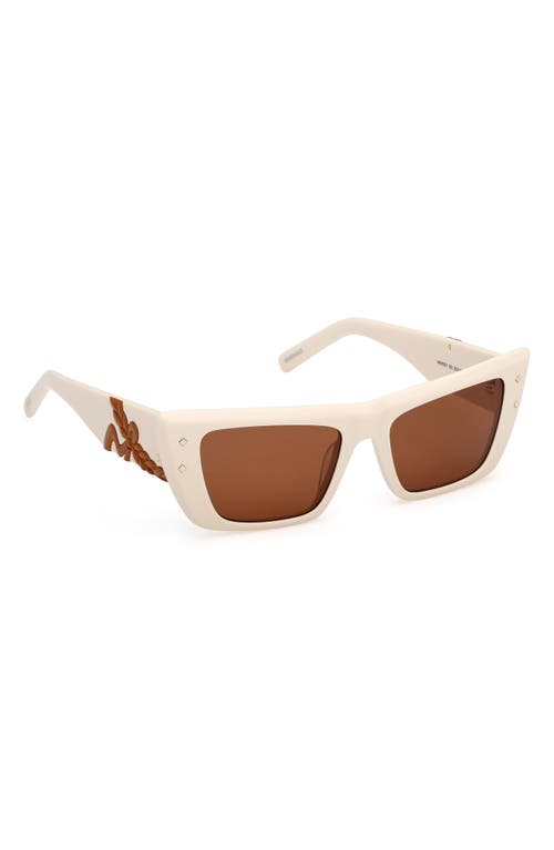 Mcm Roviex Cat Eye Ladies Sunglasses Mw0021 25j 52 In White