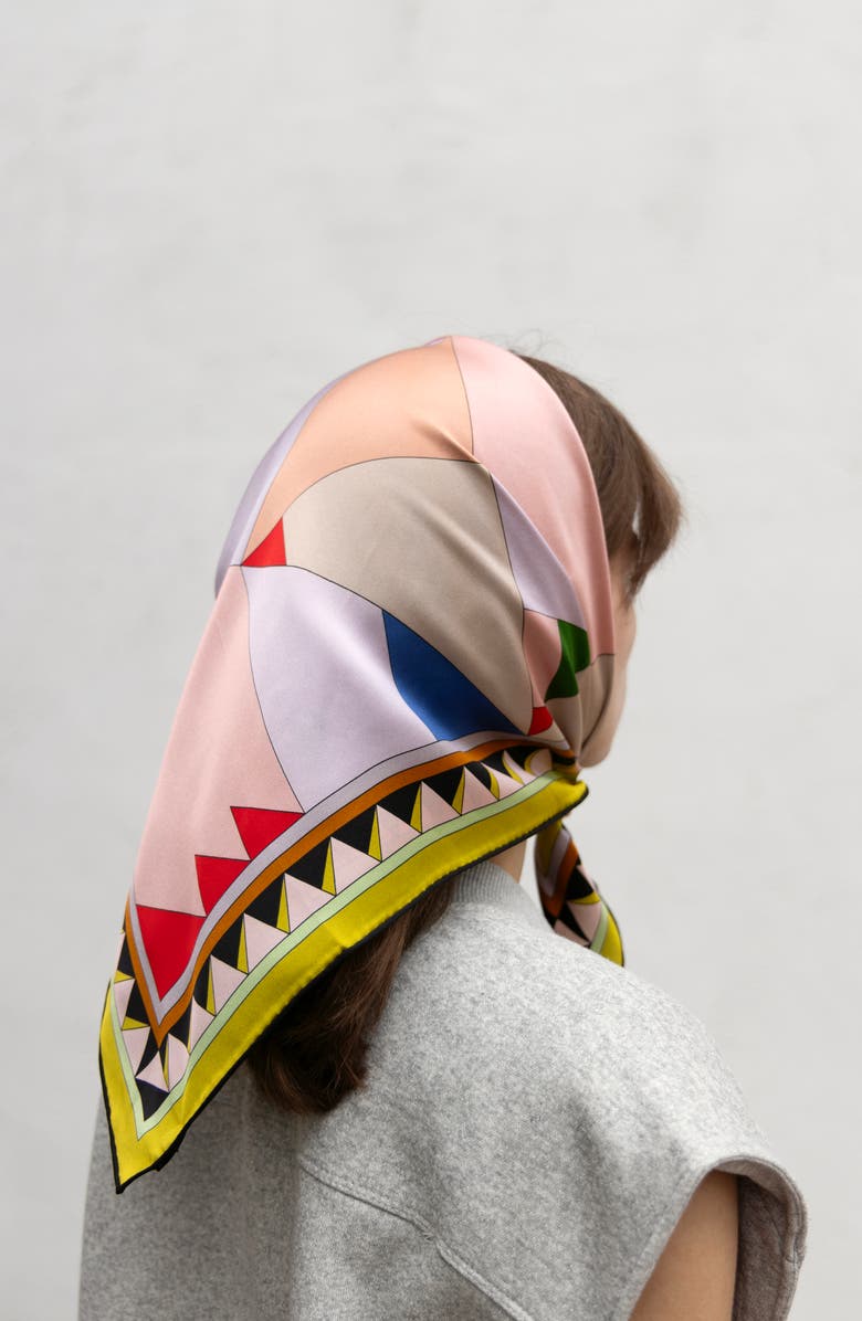 Jessie Zhao New York Double Sided Silk Scarf Of Color Recombination, Alternate, color, Pink