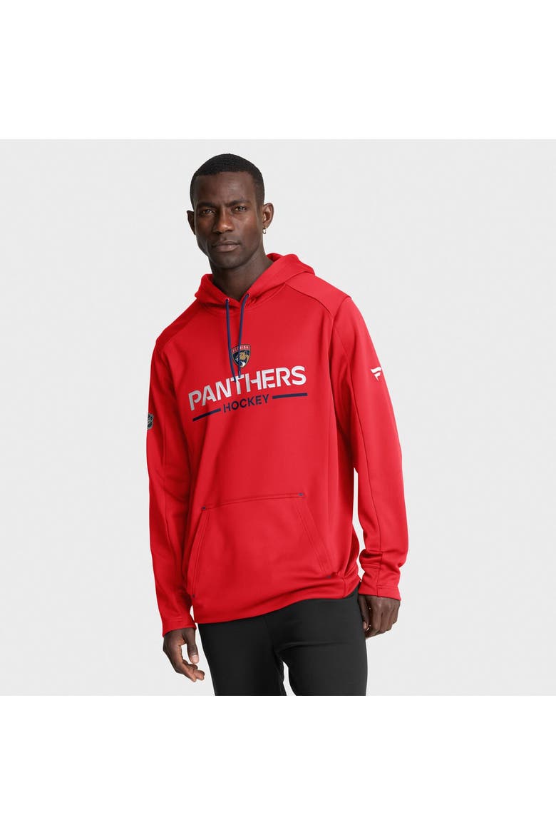 Men's Fanatics Red Florida Panthers Authentic Pro Rink Hoodie, Main, color, Red