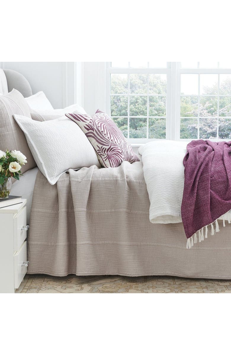 ELISABETH YORK 20" x 36" Nunzia Oyster Bedding Premium Cotton King Pillow Sham, Alternate, color, Grey