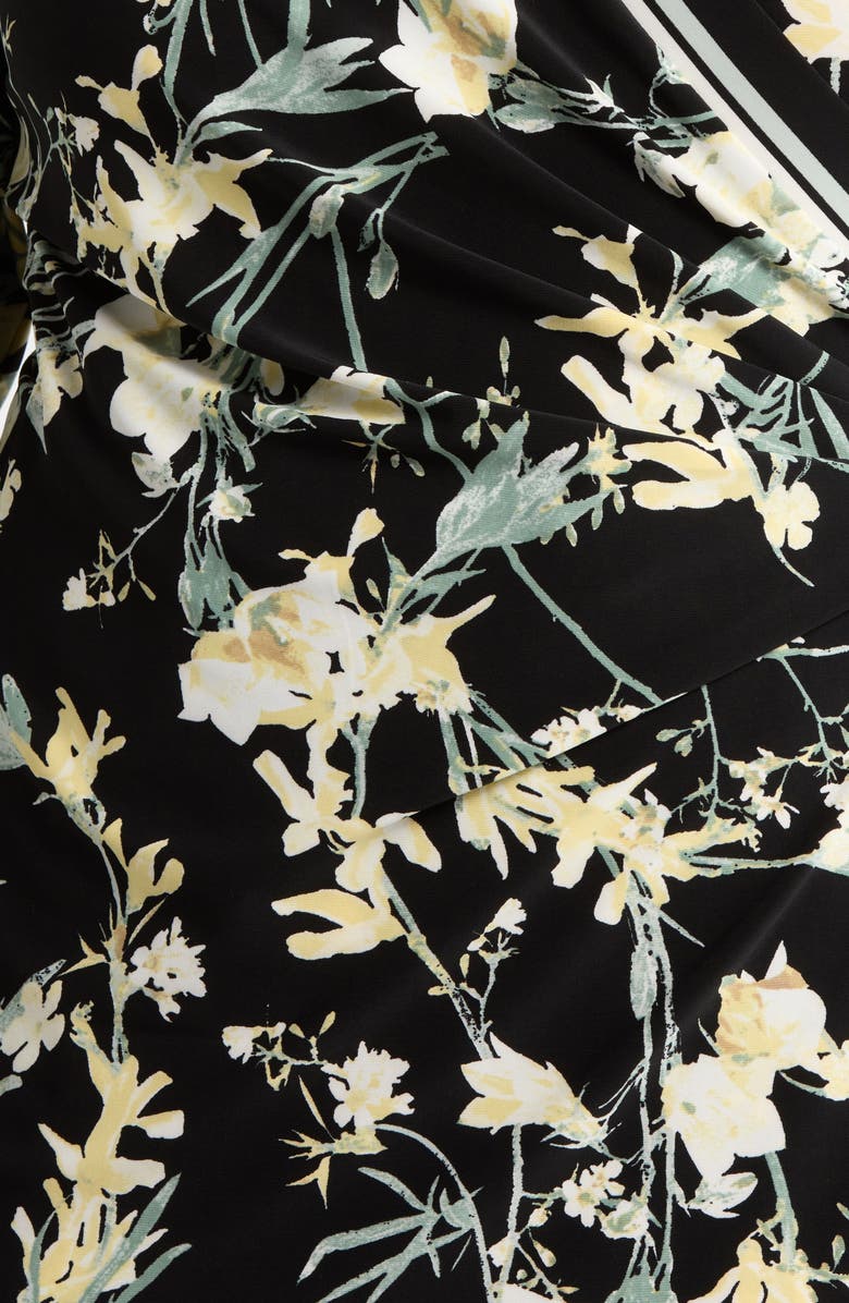 Anne Klein Leo Border Print Wrap Top, Alternate, color, Anne Black Multi